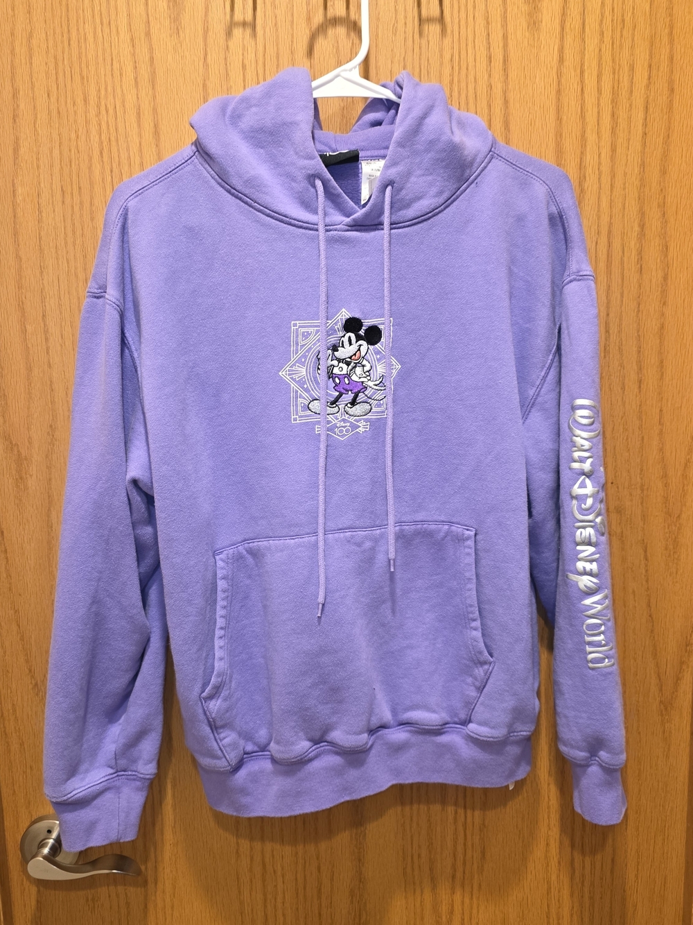 Disney Lavender 100 Anniversary Sweatshirt With Embroidered Back